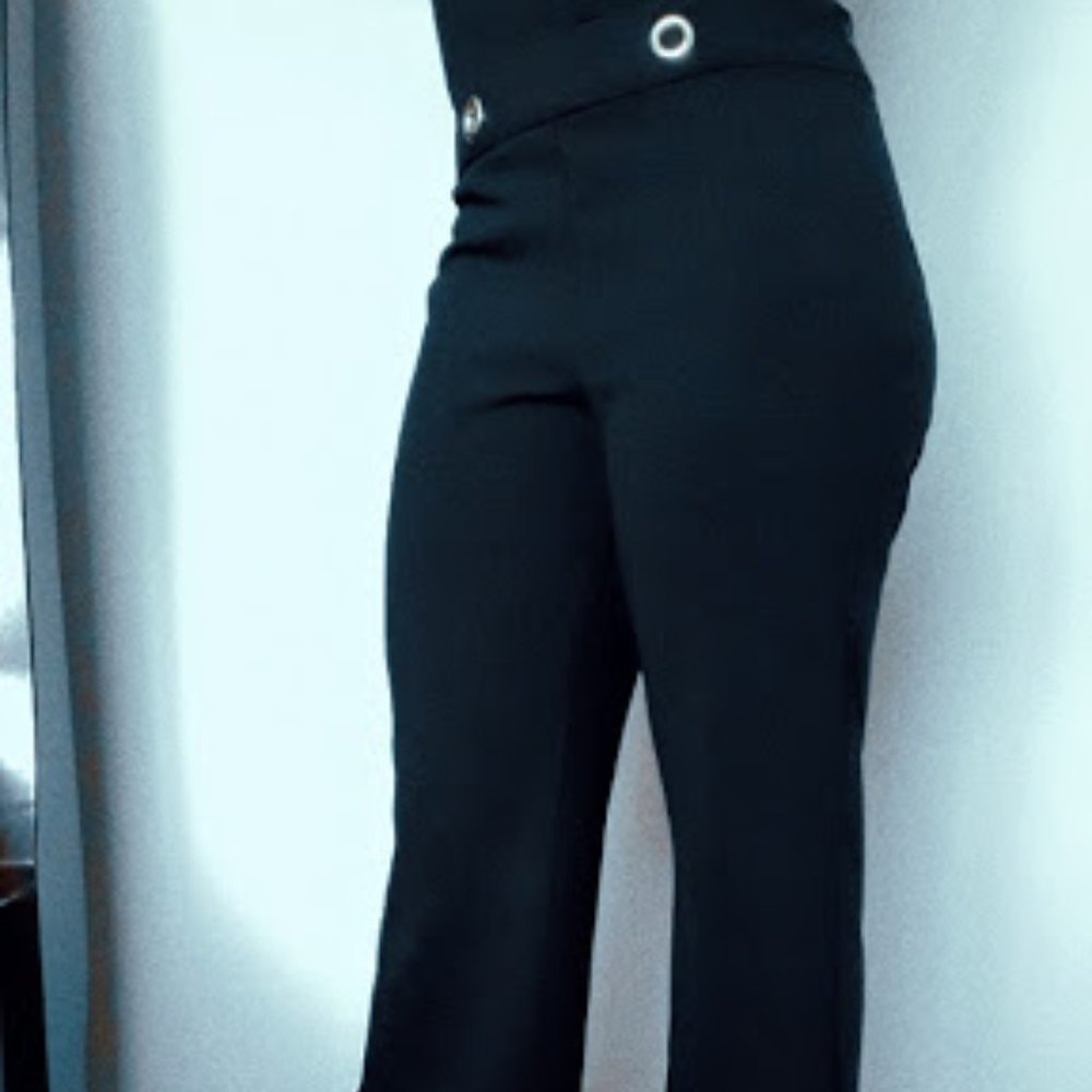 Black Ankle Length- Wide legged Pants